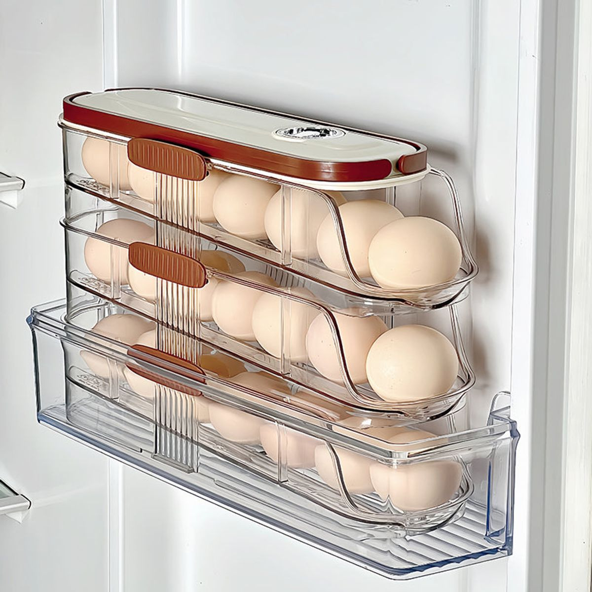 3-Tier Rolling Egg Dispenser for Fridge product image