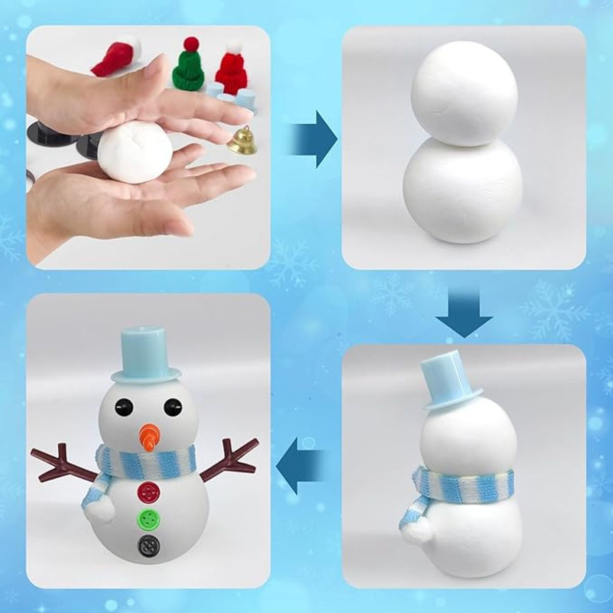 DIY Christmas Craft Clay Snowman Kit (267 Pieces) product image