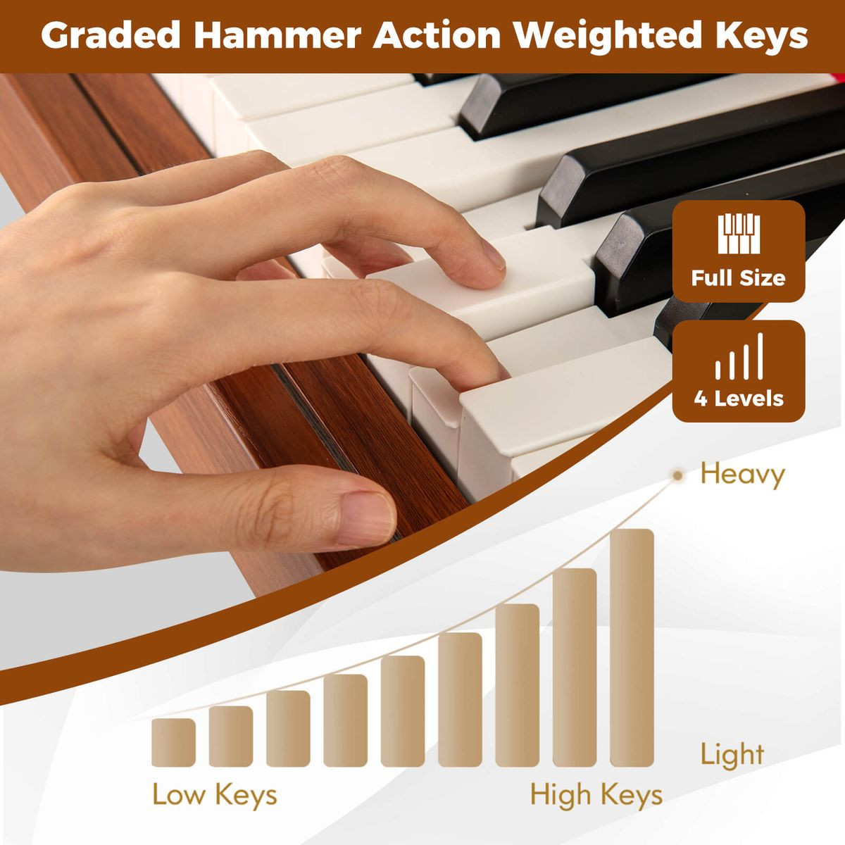 88-Key Graded Hammer Weighted Keyboard with Push-Pull Drawer product image
