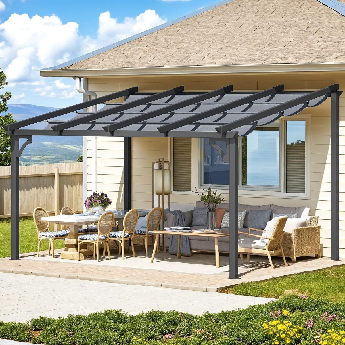 Retractable Pergola with Adjustable Sun Shade Canopy product image