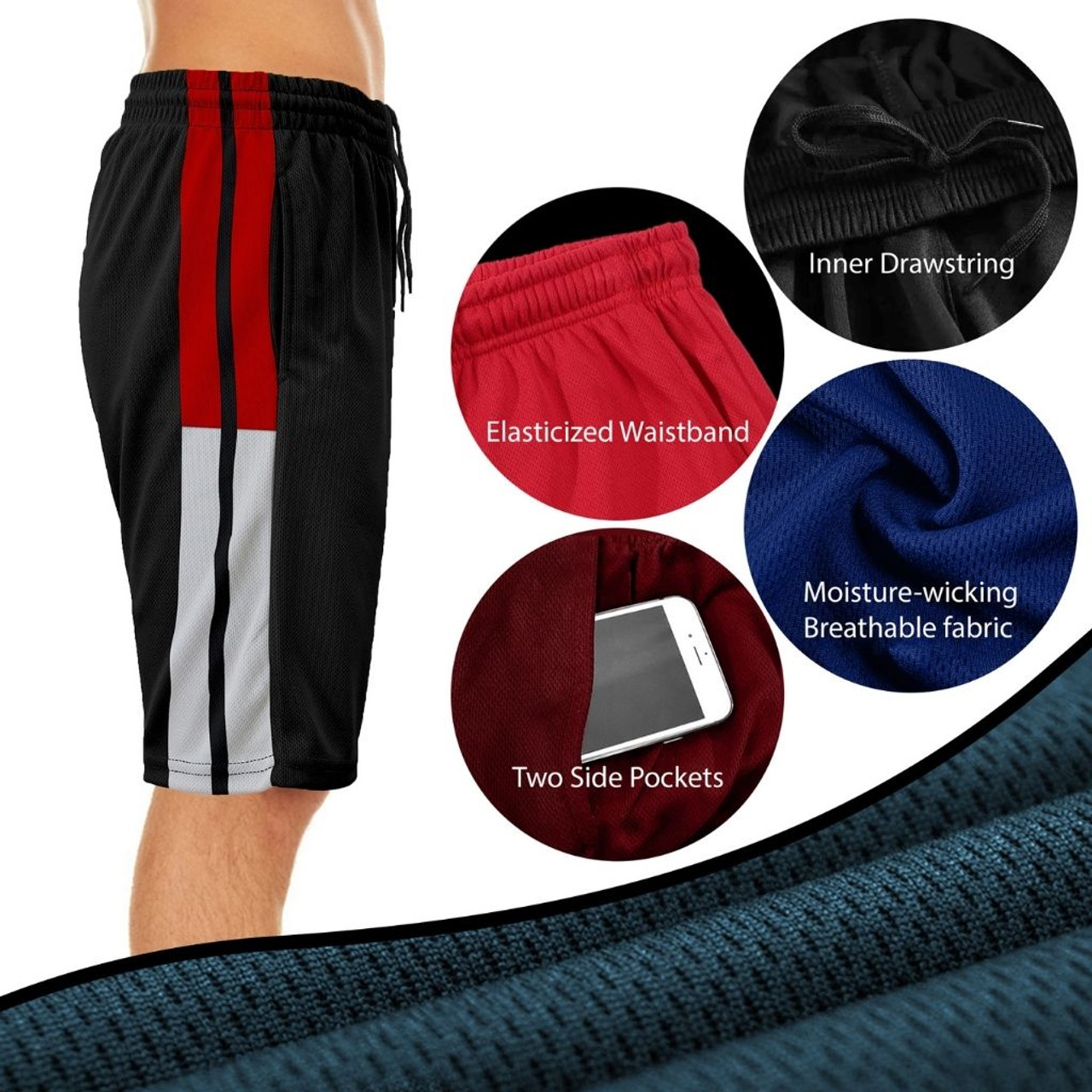 Men's Active Performance Moisture-Wicking Mesh Shorts (5-Pack) product image