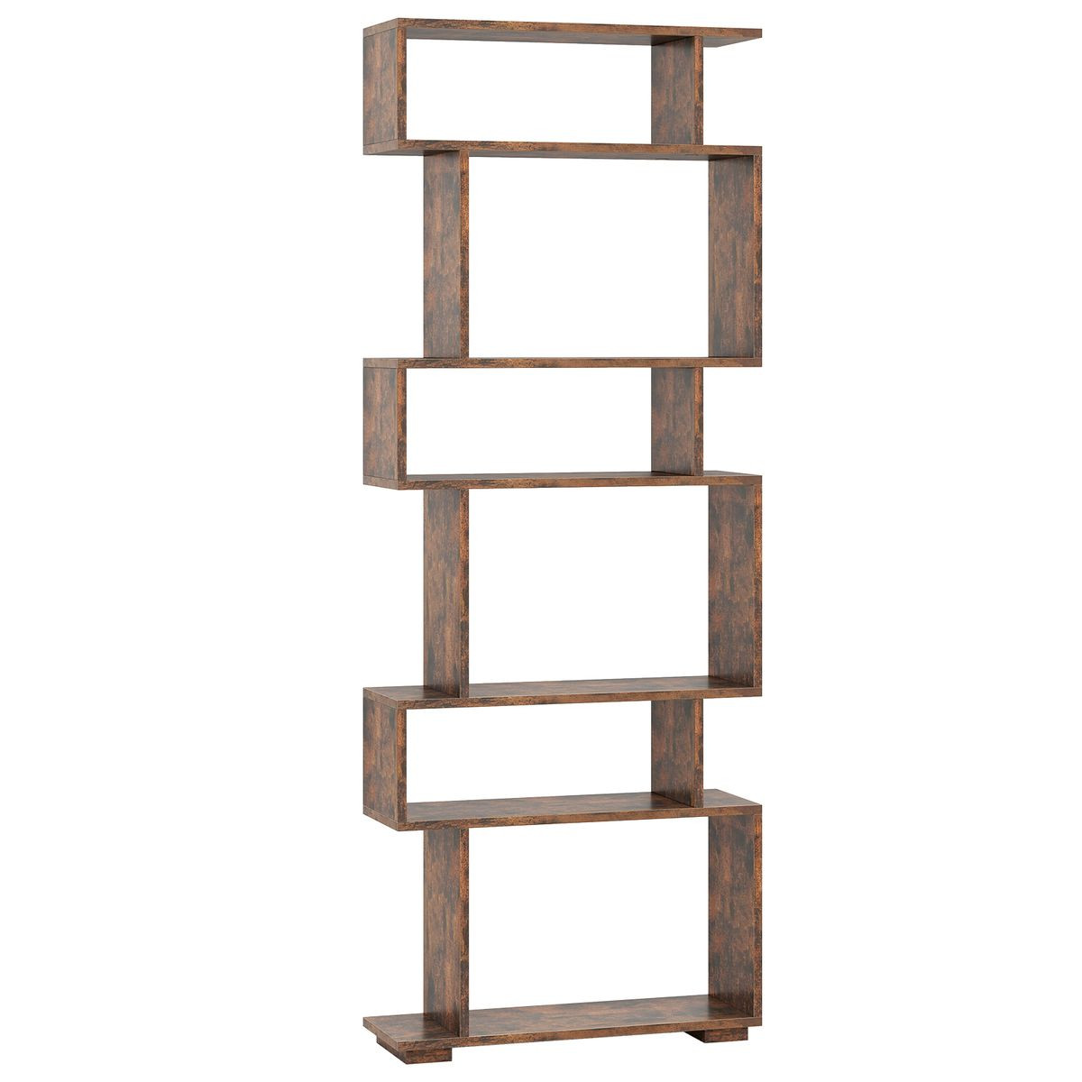 6-Tier S-Shaped Geometric Bookcase with Thickened Legs  product image