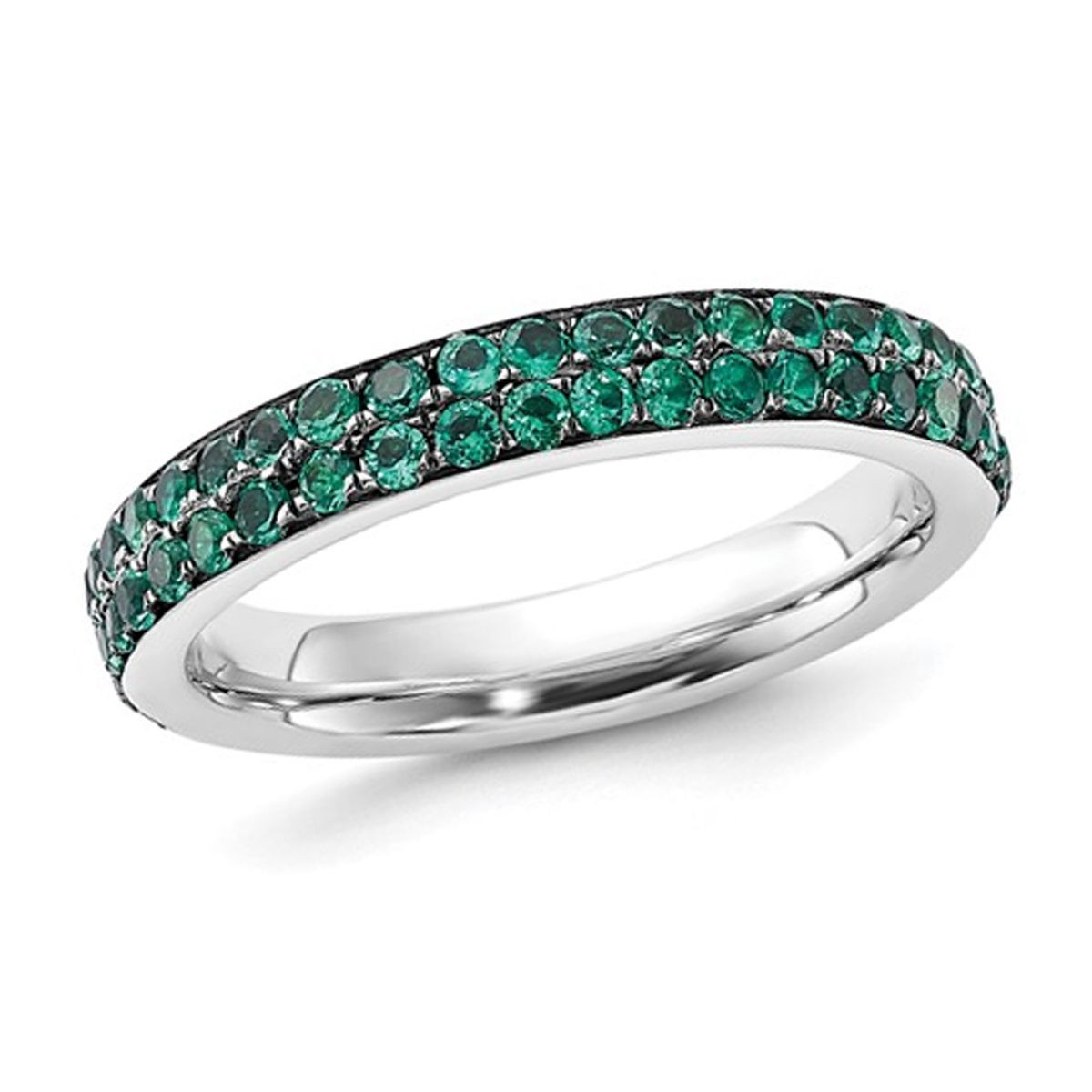 1.20 Carat (ctw) Lab-Created Emerald Eternity Band Ring product image