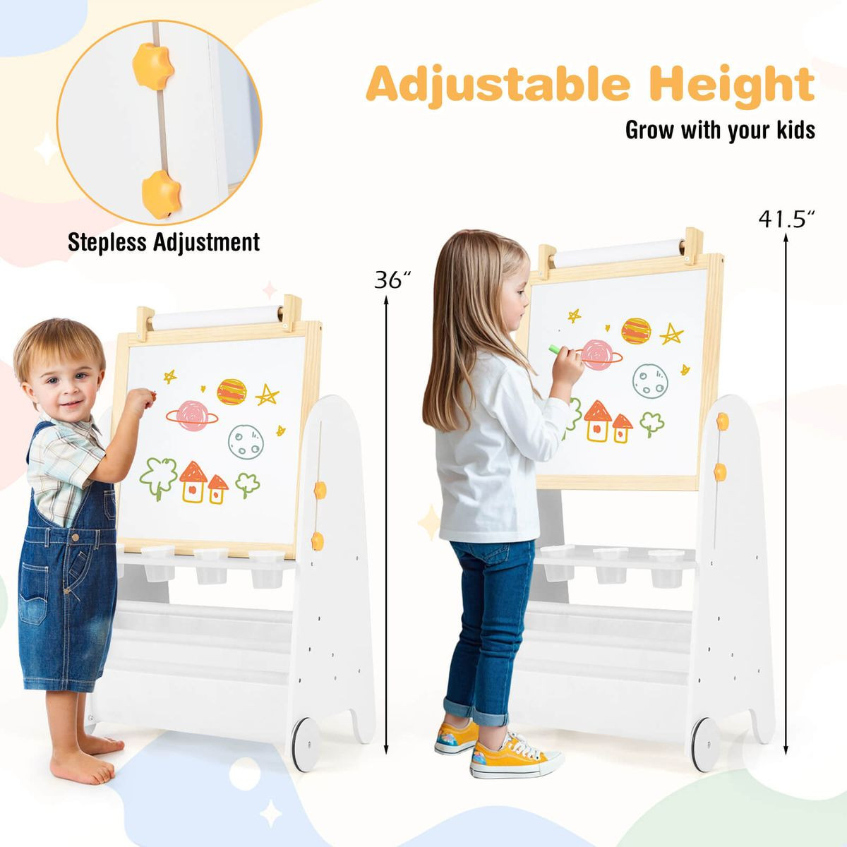 4-in-1 Kids' Art Easel with Stool product image