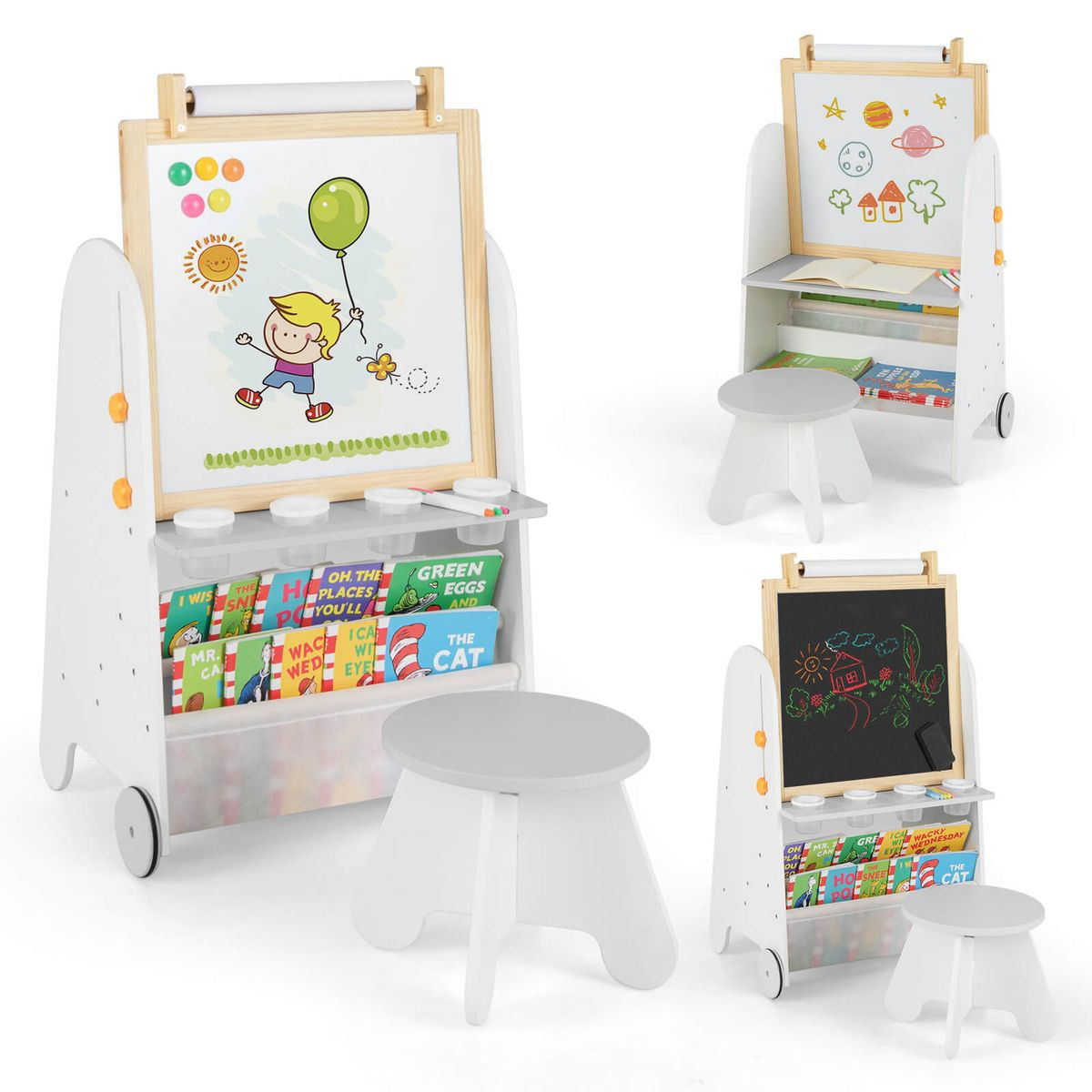 4-in-1 Kids' Art Easel with Stool product image