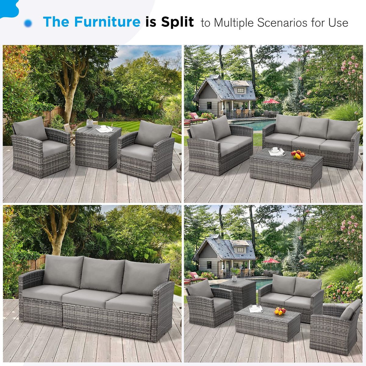7-Piece Outdoor Patio Furniture Sets with Two Storage Boxes product image