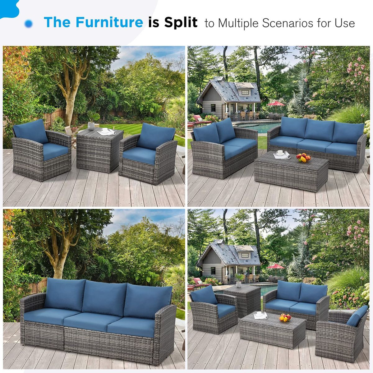 7-Piece Outdoor Patio Furniture Sets with Two Storage Boxes product image