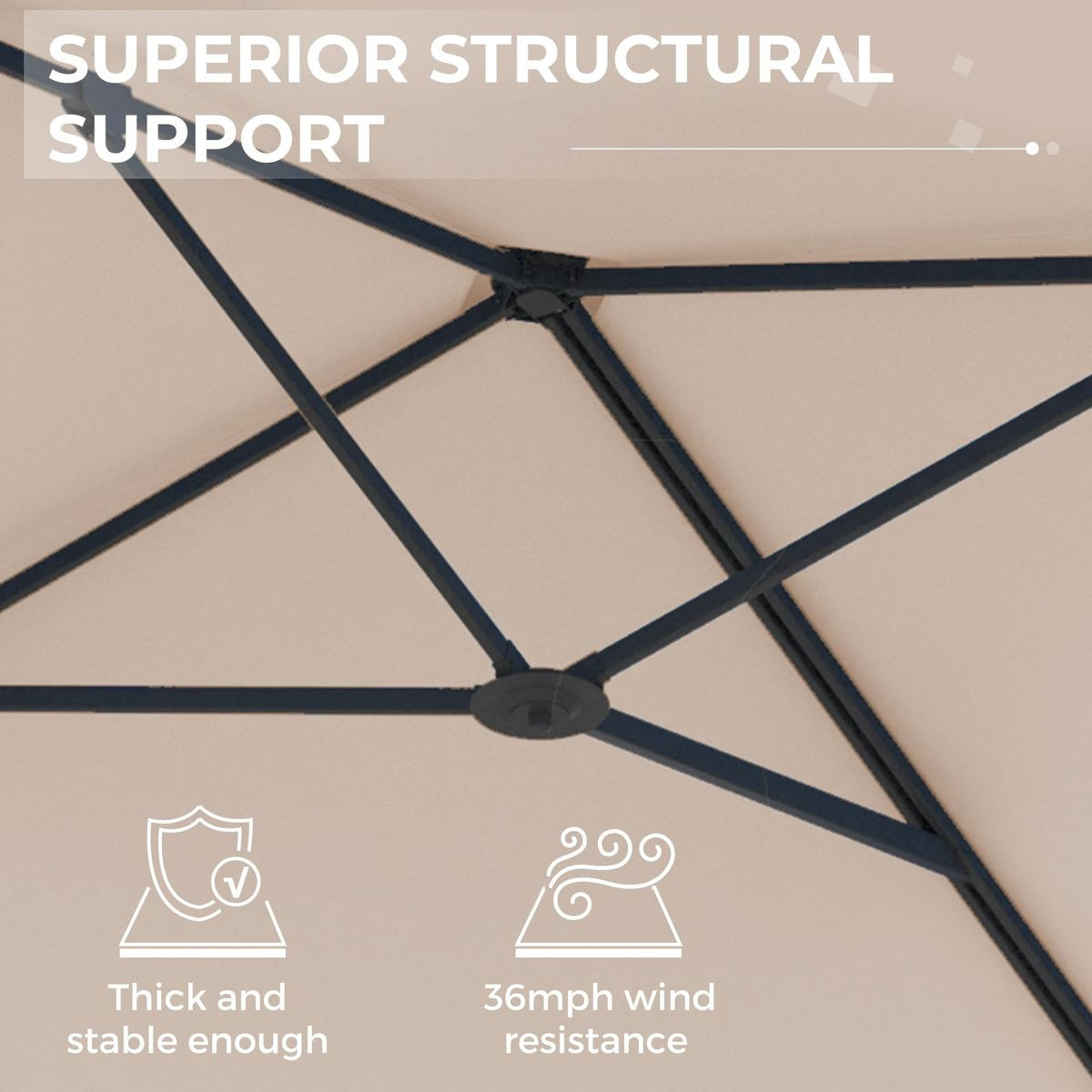 9FT Wall Mounted Outdoor Patio Umbrella product image