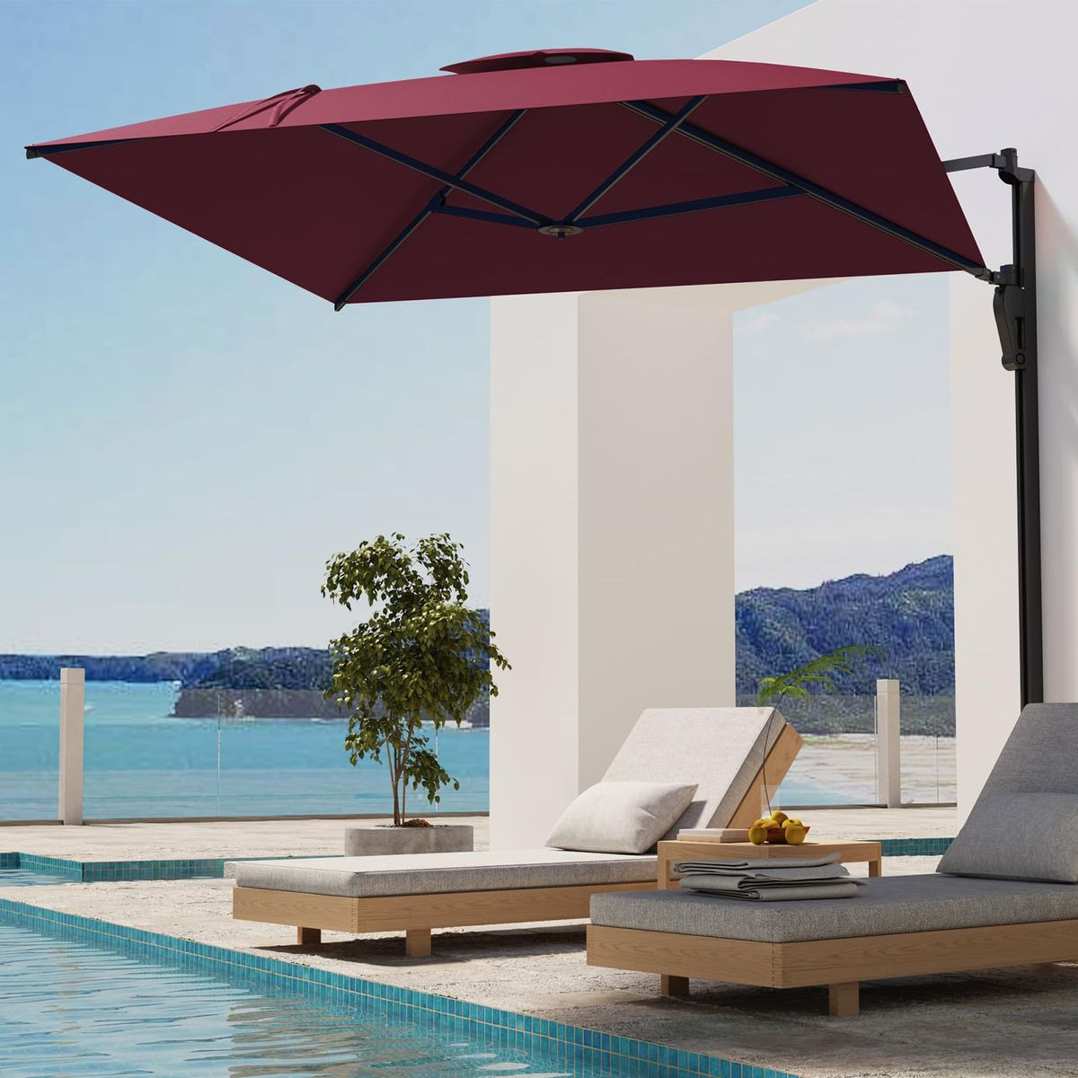9FT Wall Mounted Outdoor Patio Umbrella product image