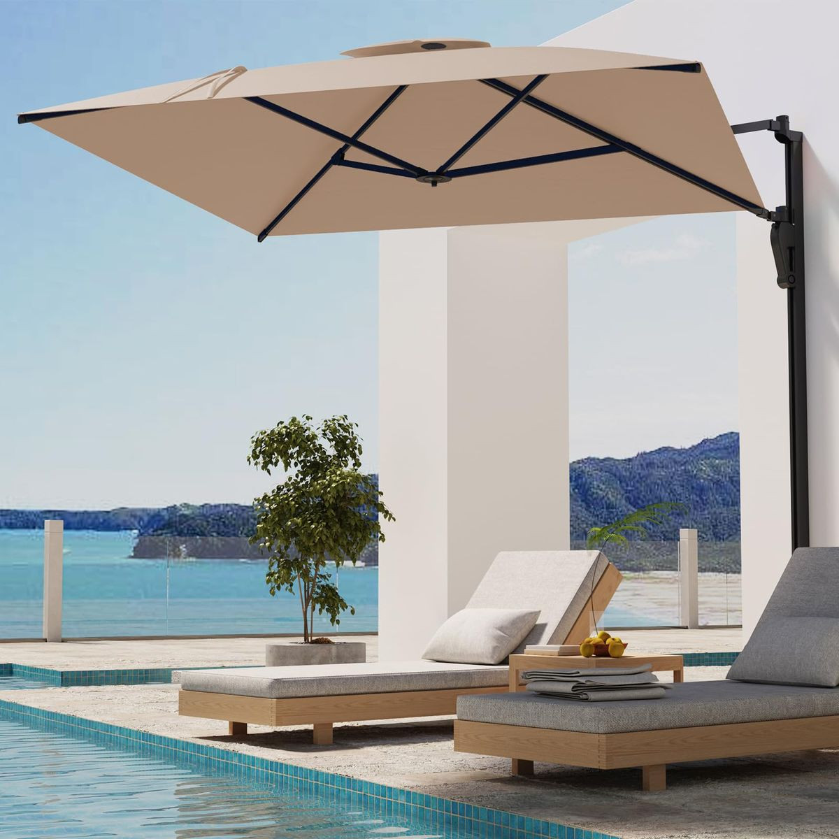 9FT Wall Mounted Outdoor Patio Umbrella product image