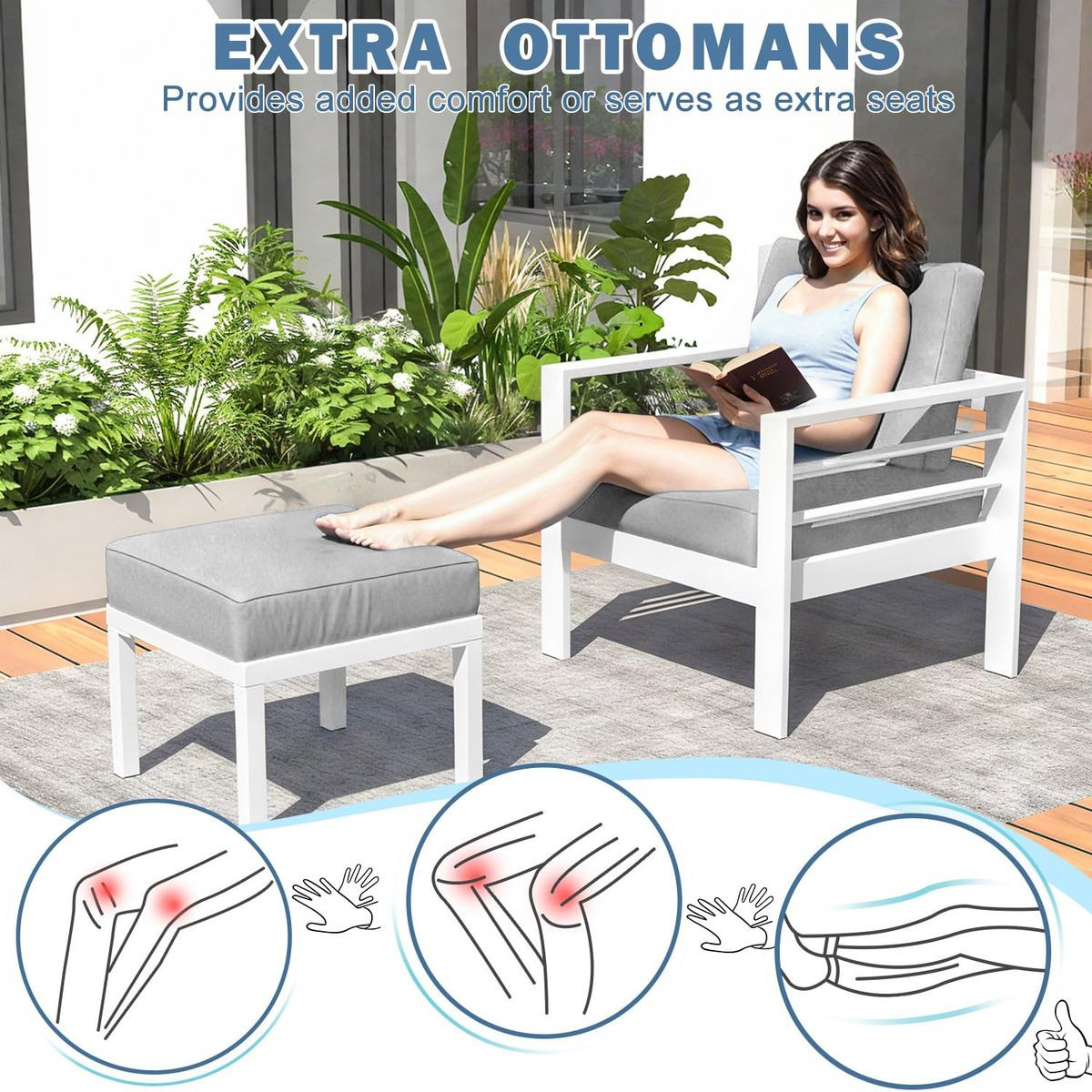 Modern Outdoor Patio Furniture Set with Coffee Table product image