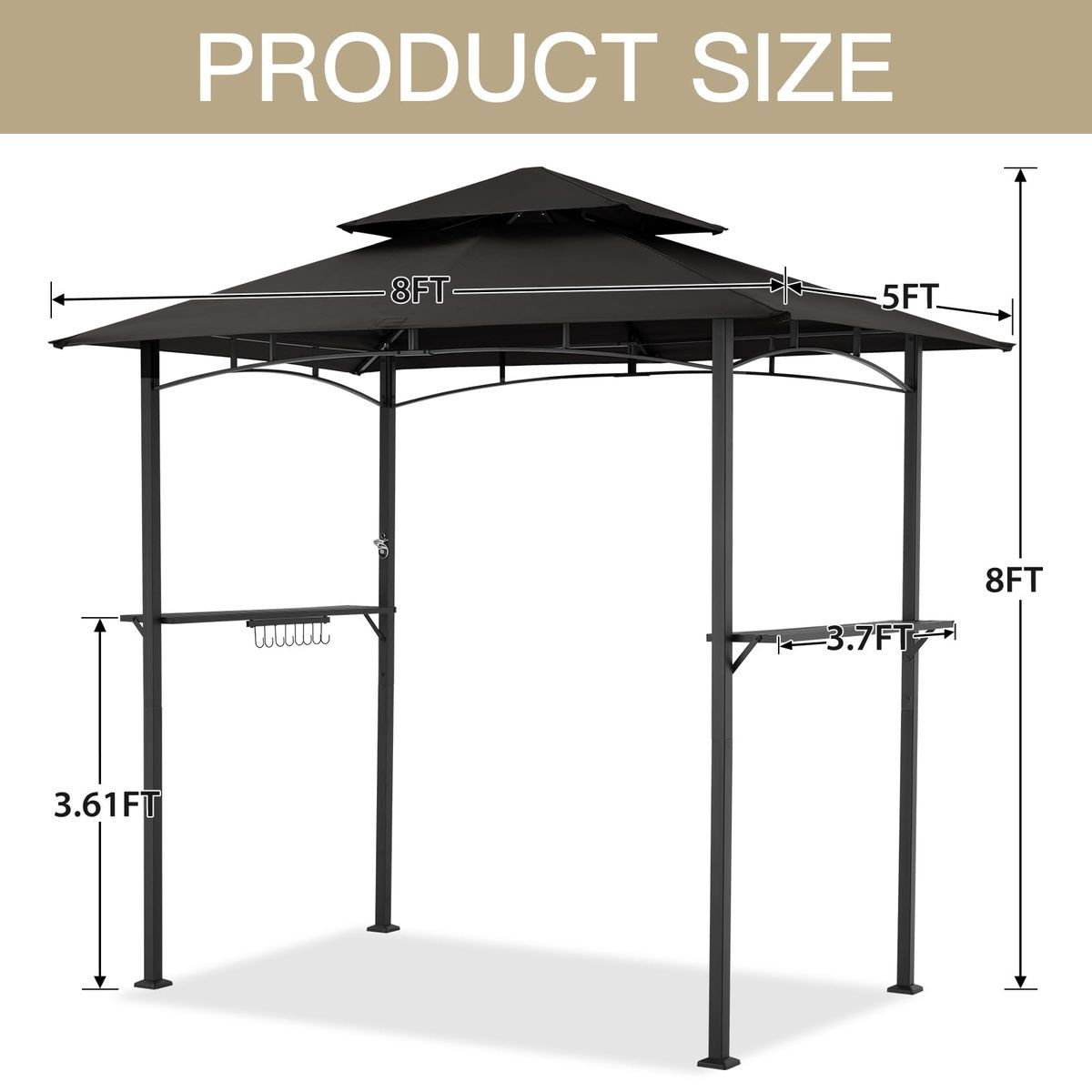8' x 5' Outdoor Grill Gazebo Canopy product image
