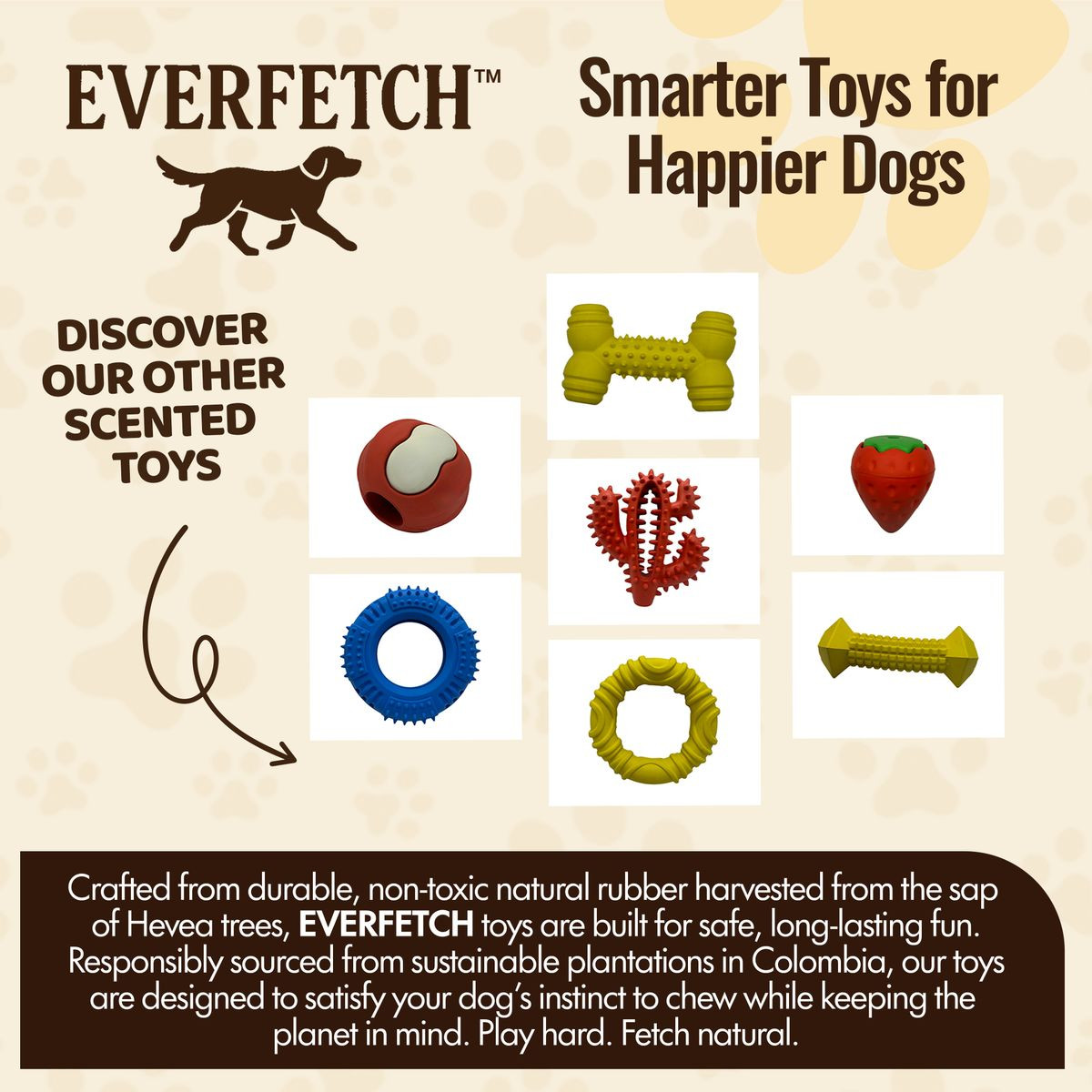 Everfetch Natural Rubber Scented Funky Dog Toys product image