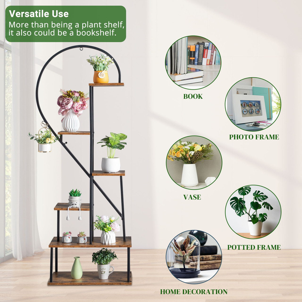Heart Shape 6-Layer Indoor Plant Rack (2-Pack) product image