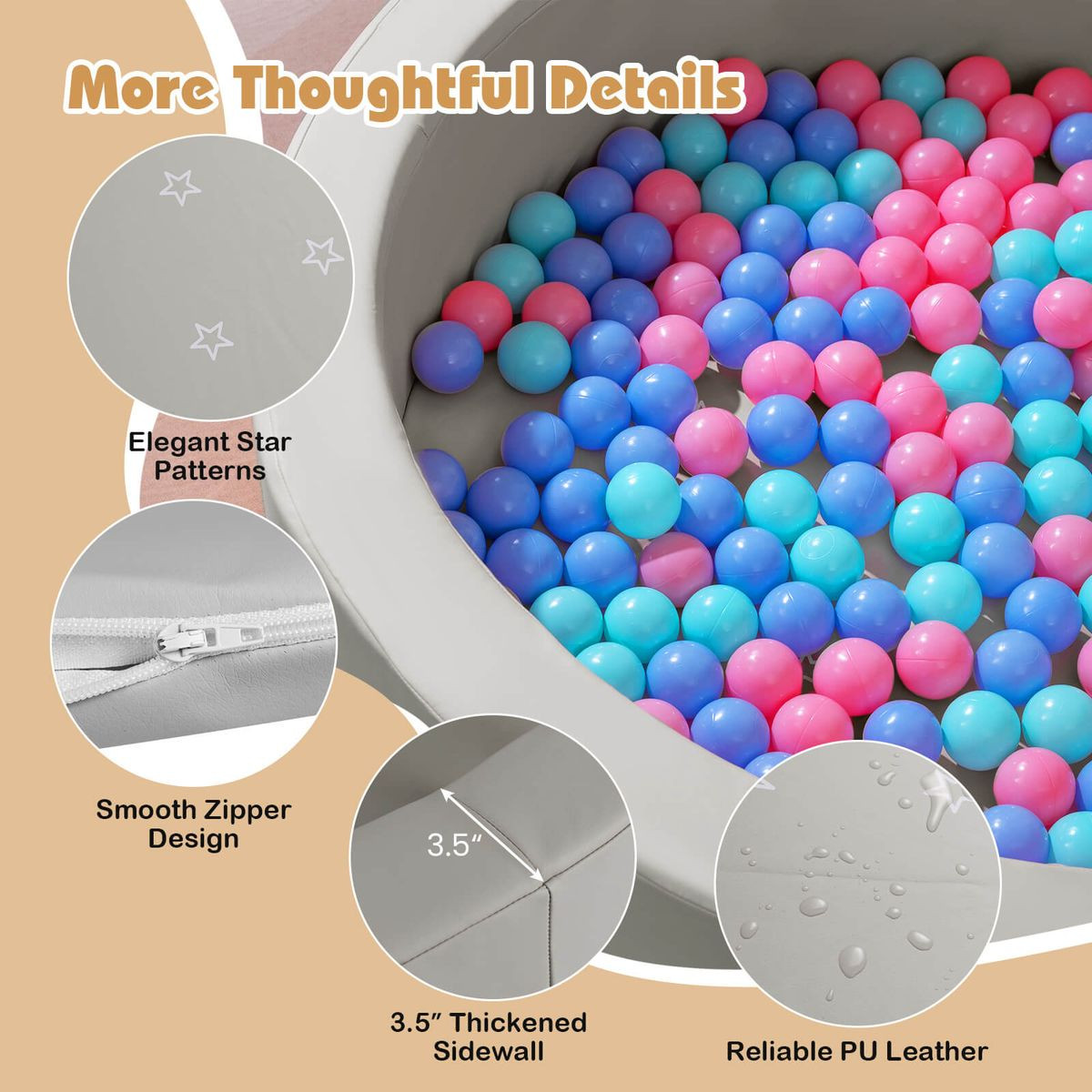 42.5" Round Foam Ball Pit with 200 Ocean Balls product image