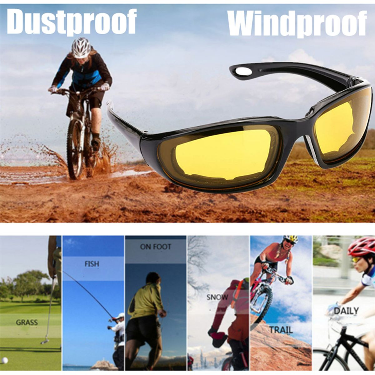 Motorcycle Sports Biker Riding Glasses (3-Pack) product image
