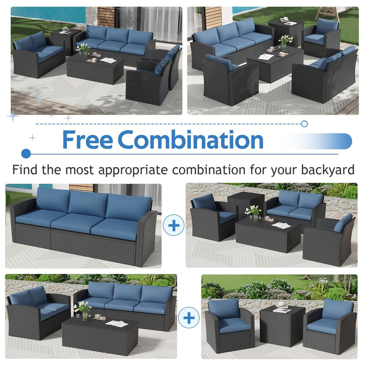 7-Piece Outdoor Patio Furniture Set with Storage Boxes product image