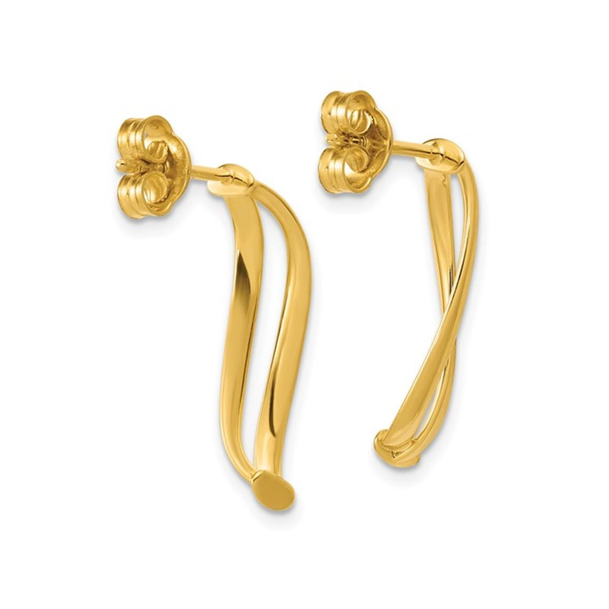 10K Yellow Gold Curve Dangle Earrings product image