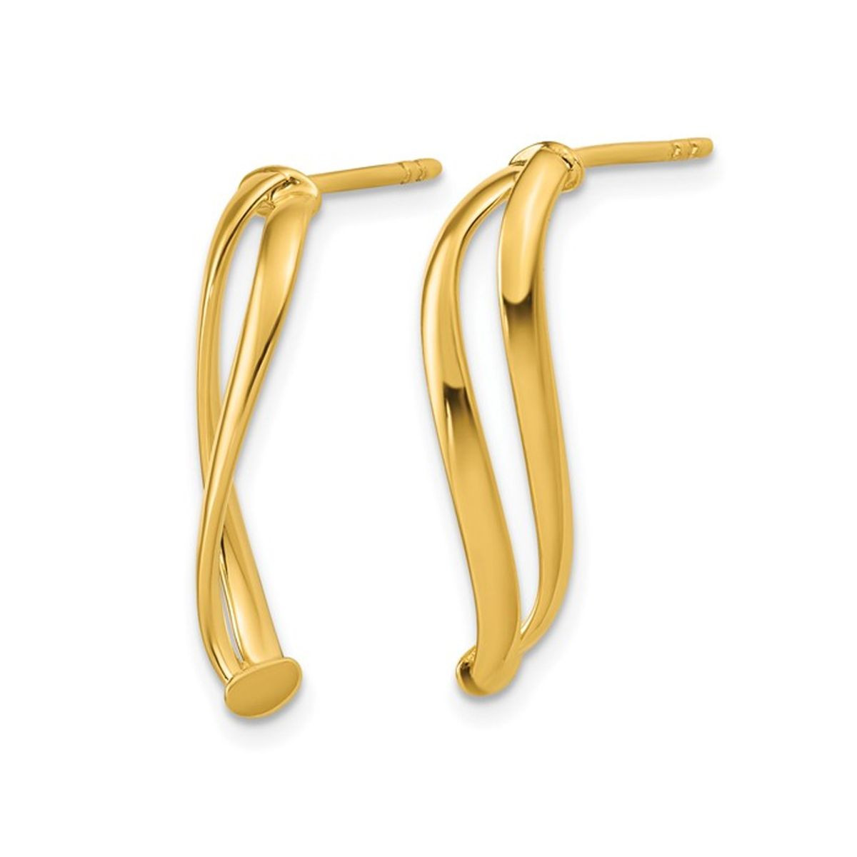 10K Yellow Gold Curve Dangle Earrings product image