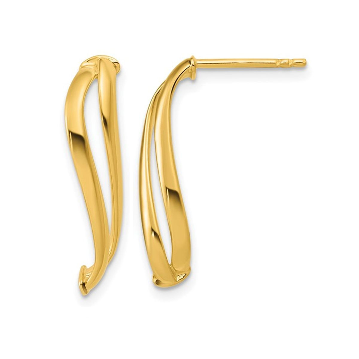 10K Yellow Gold Curve Dangle Earrings product image