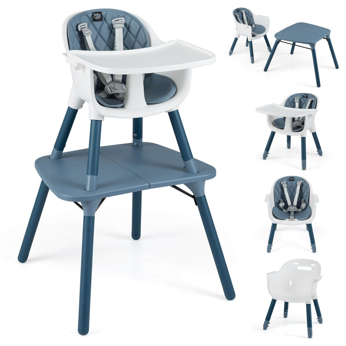 4-in-1 Baby High Chair Set with Adjustable Tray and 5-Point Harness product image