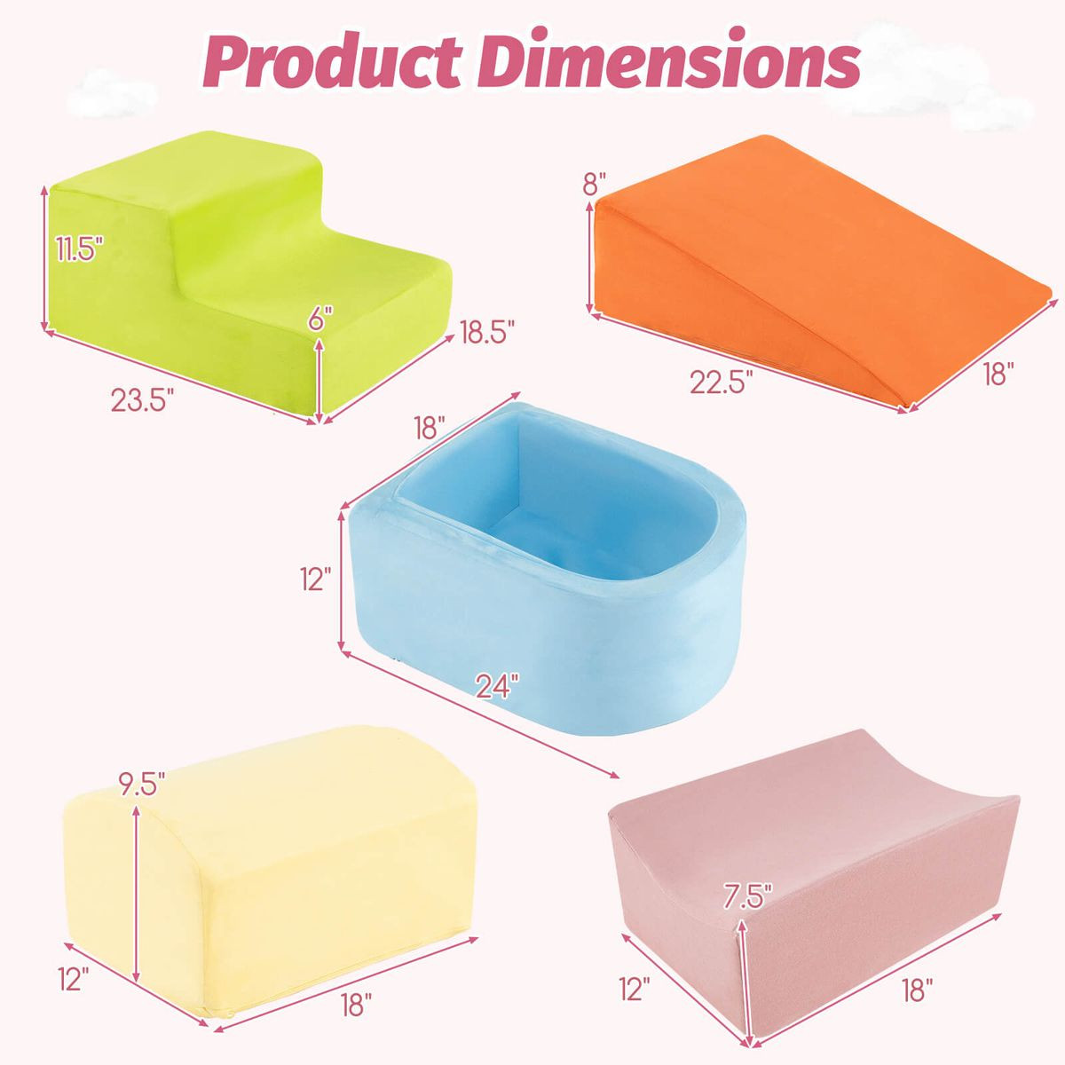 Kids' Climb and Crawl Play Set with Ball Pit (5-Pieces) product image