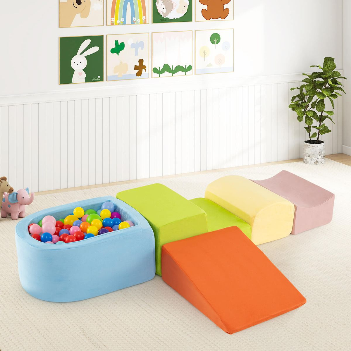 Kids' Climb and Crawl Play Set with Ball Pit (5-Pieces) product image