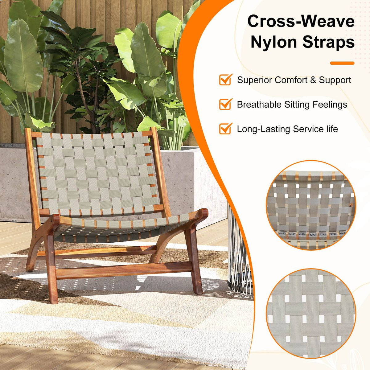 Patio Teak Wood Chair (1, 2, or 4-Pack) product image