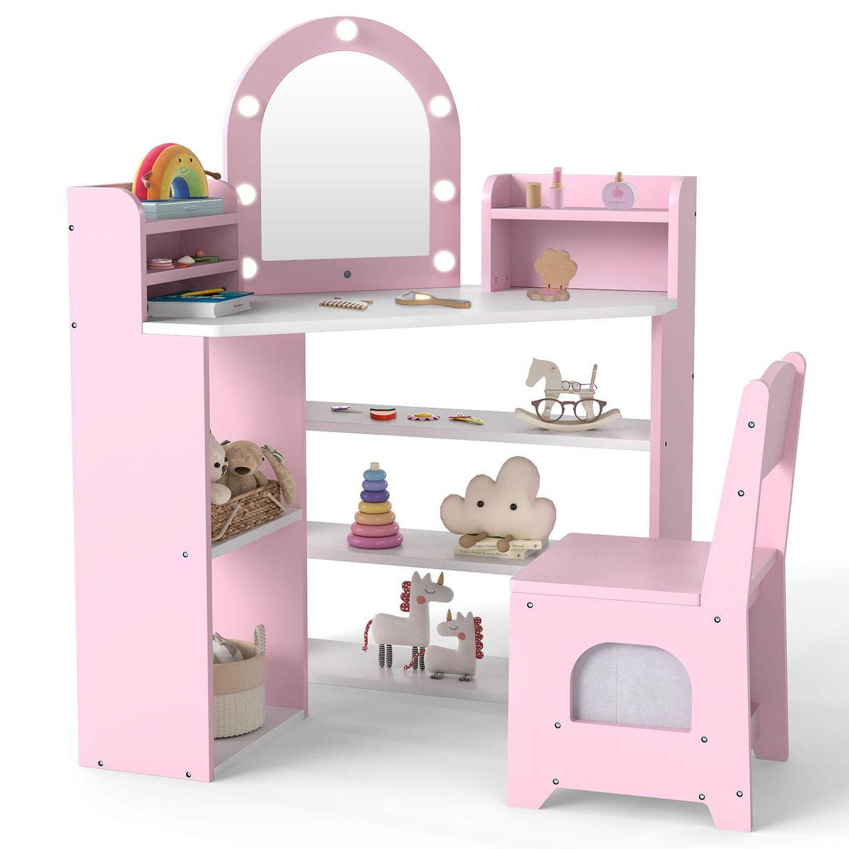 Corner Kids Vanity with Lights and Shelves product image