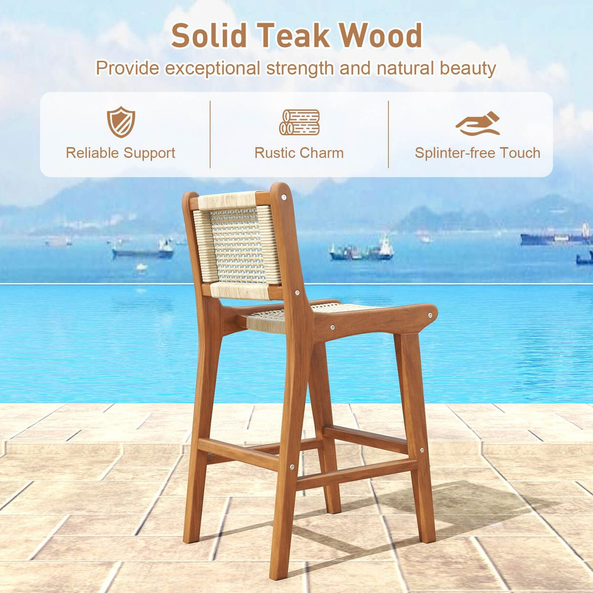Outdoor Counter Height Bar Stool (1, 2, or 4-Pack) product image
