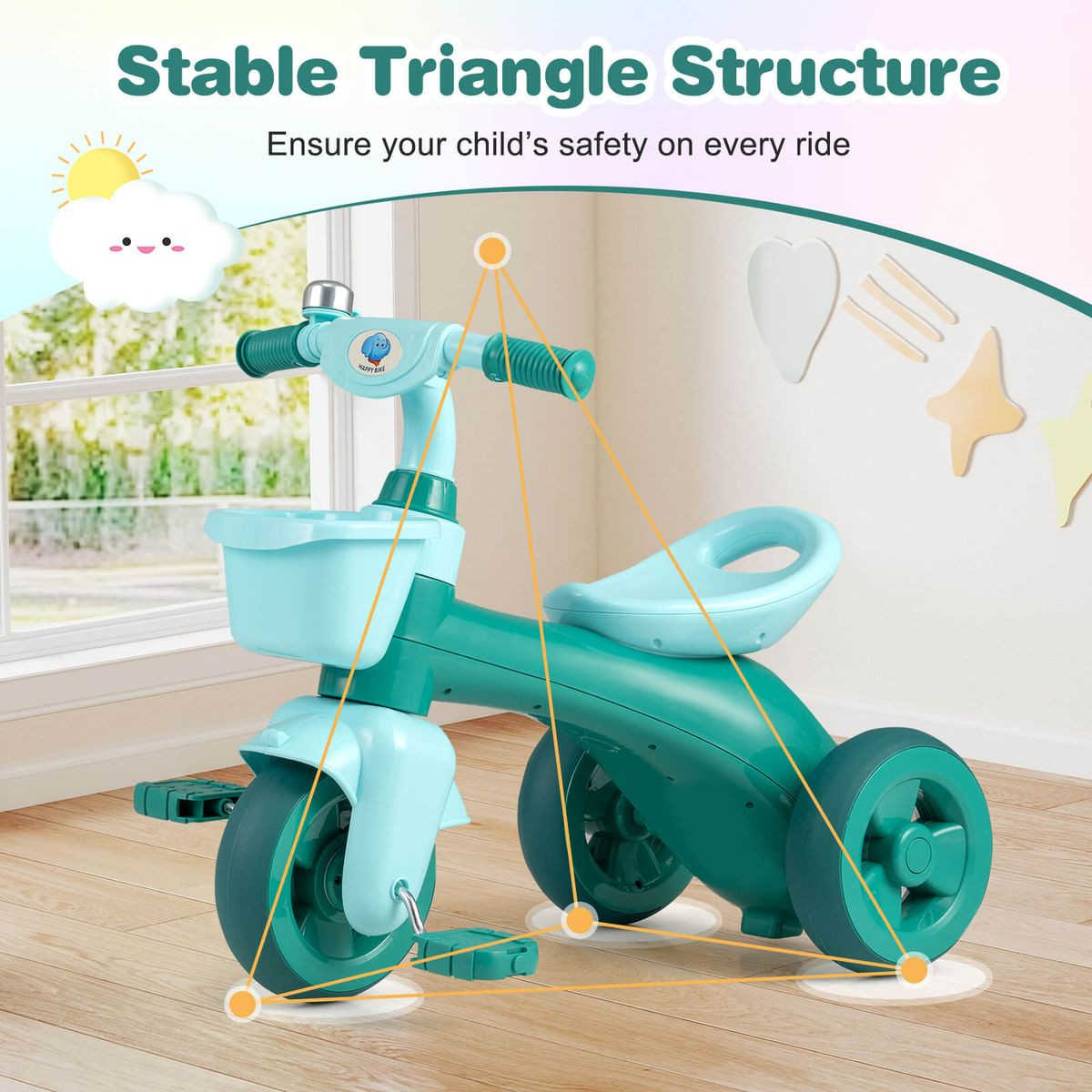 Kids' Tricycle with Front & Rear Storage product image
