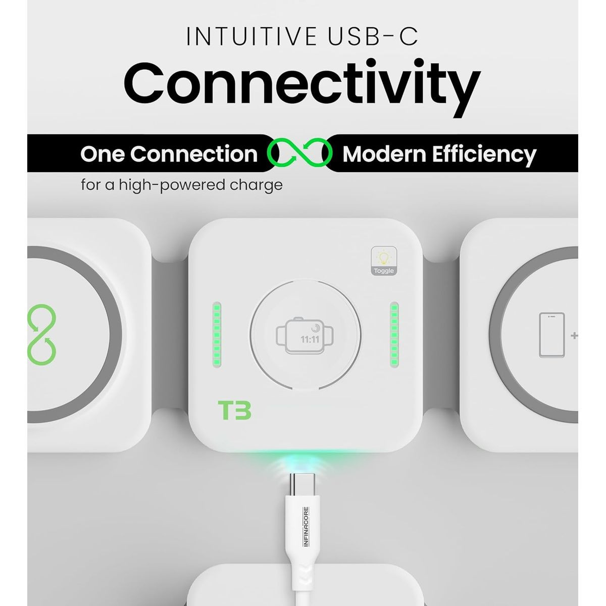 InfinaCore 3-in-1 Foldable MagSafe Wireless Charger product image