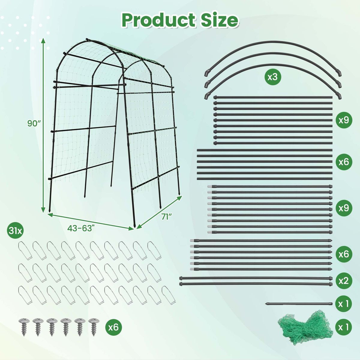 7.5FT Outdoor Garden Arch Trellis   product image