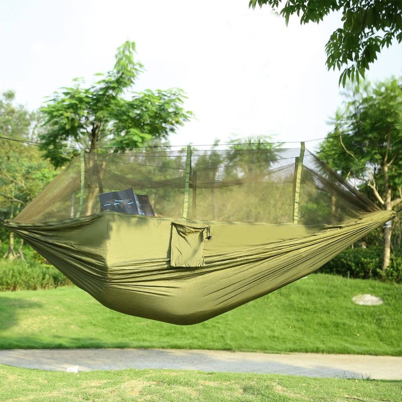 Camping Hammock with Mosquito Net with Hanging Straps and Carabiners product image