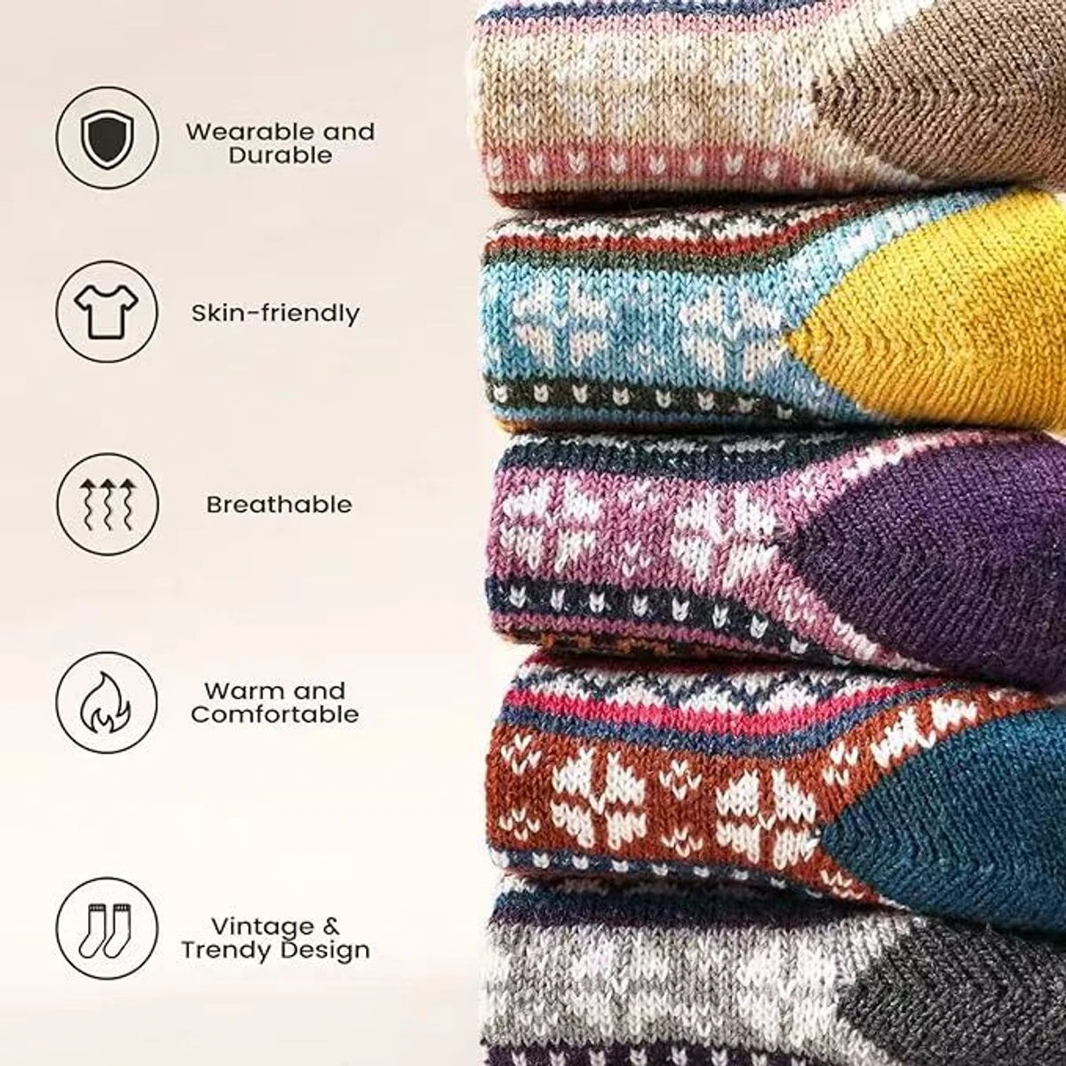 Women's Thick Soft Warm Cozy Crew Socks (5-Pack) product image
