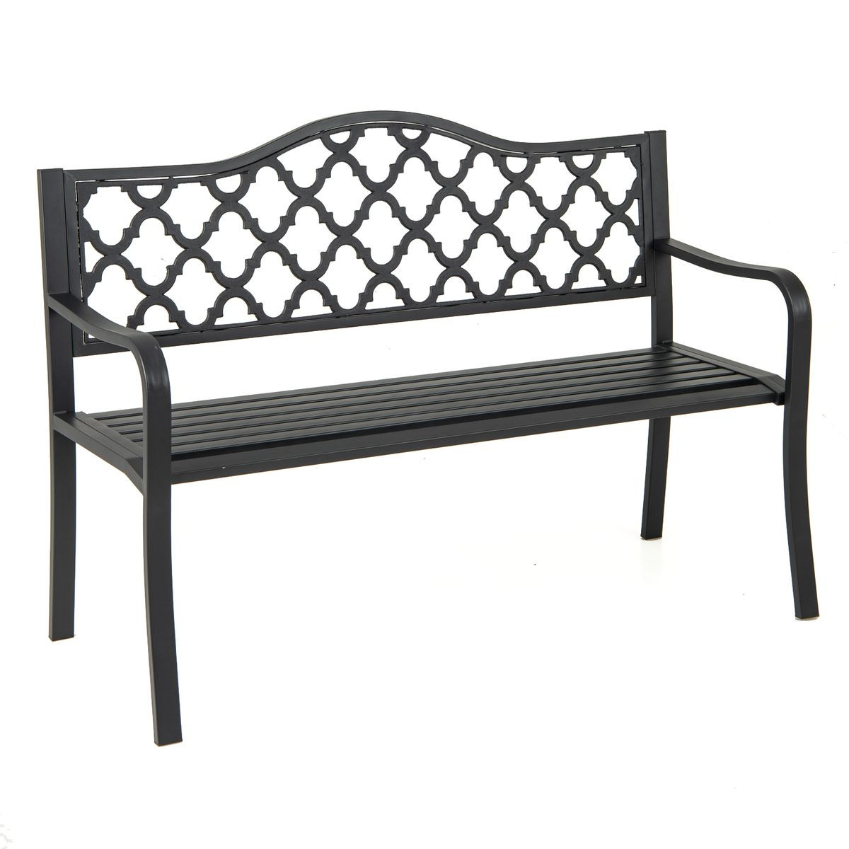 50.5" Slatted Metal Garden Bench  product image