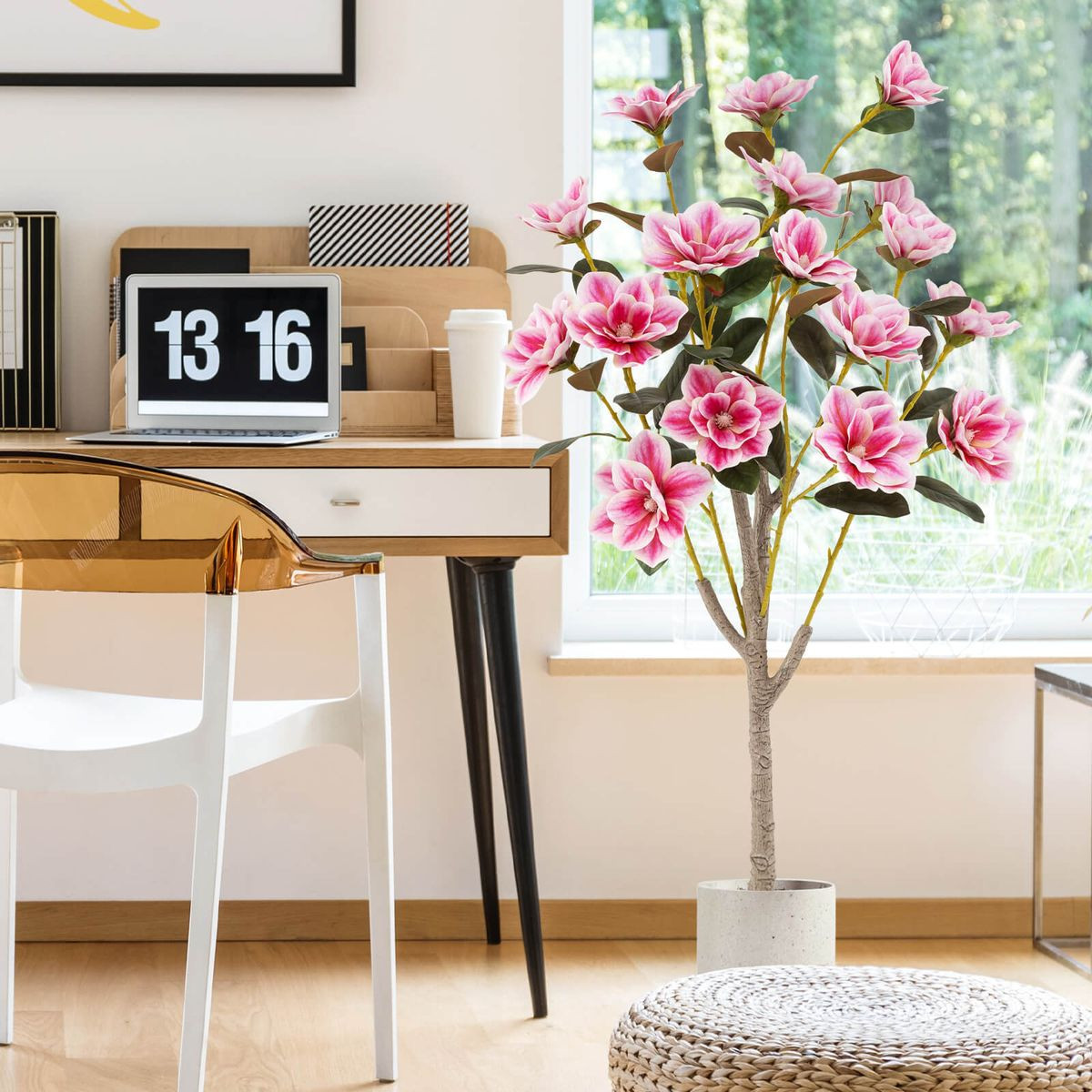 51" Artificial Magnolia Tree with Lifelike Flowers product image