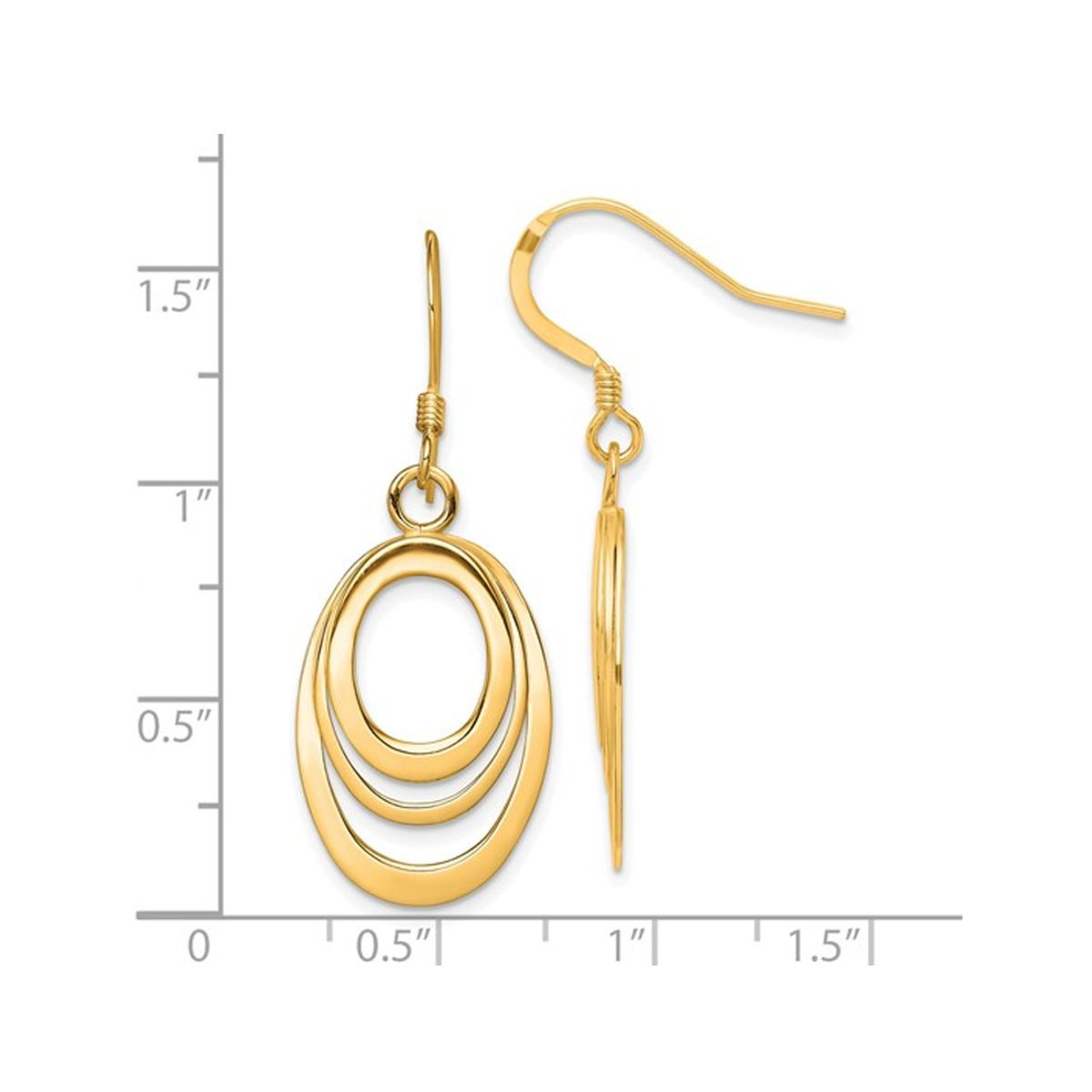 Triple Oval Dangle Earrings in Yellow-Plated Sterling Silver product image