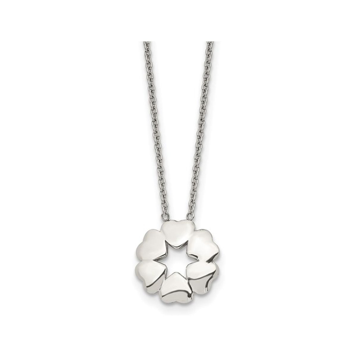 Stainless Steel Hearts Pendant Necklace with Chain (18.5") product image