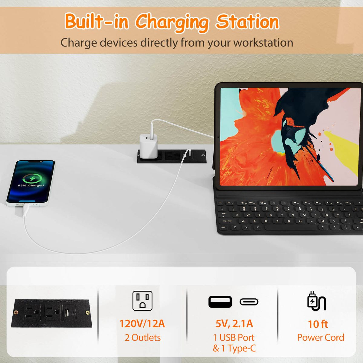 Twin Loft Bed with LED Light and Power Outlet product image
