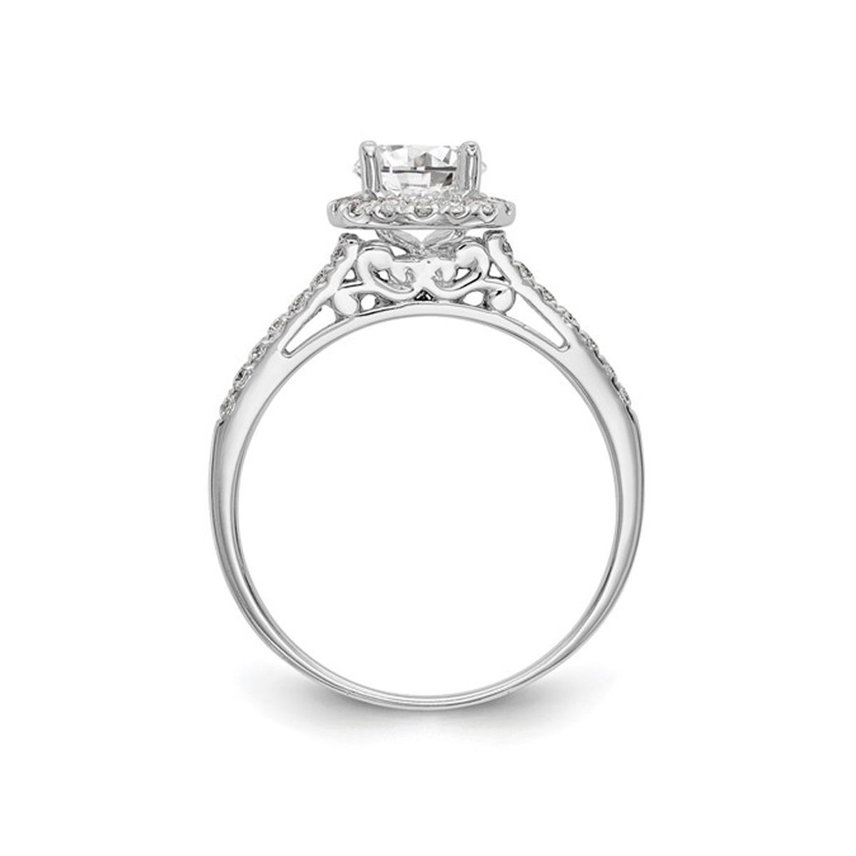 1.14 Carat Lab Grown Diamond Halo Ring in 14K White Gold (Size 7) product image