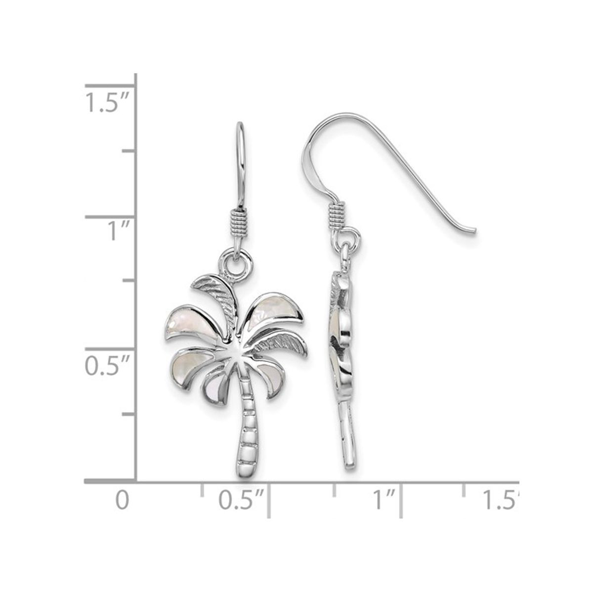 Mother of Pearl Palm Tree Earrings in Sterling Silver product image