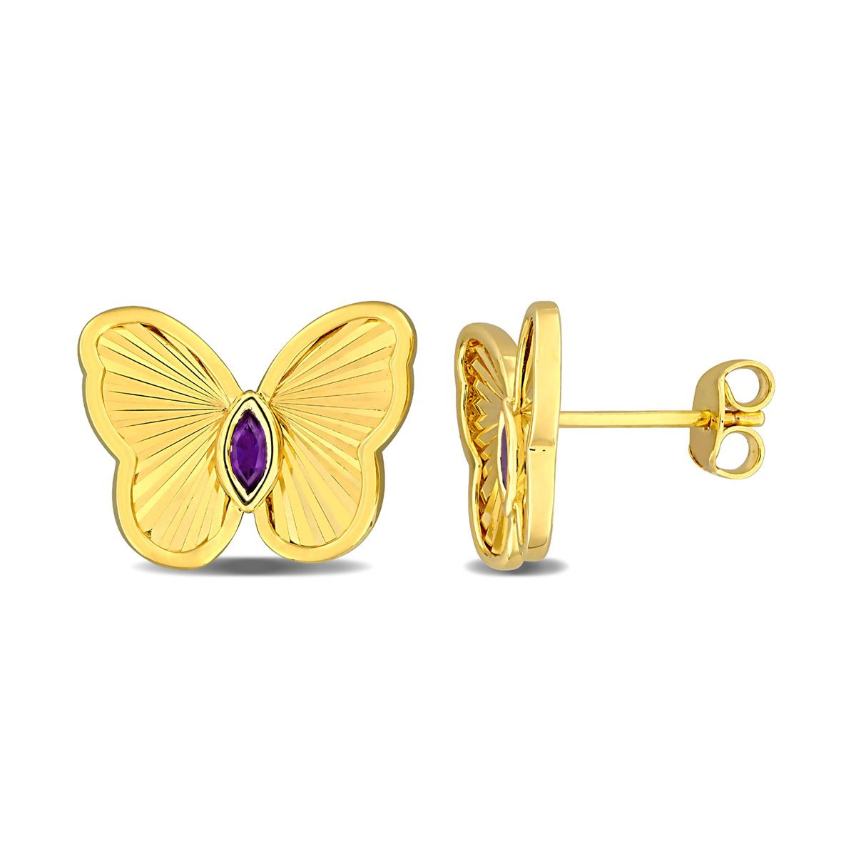 1/8 Carat (ctw) Amethyst Butterfly Earrings  product image