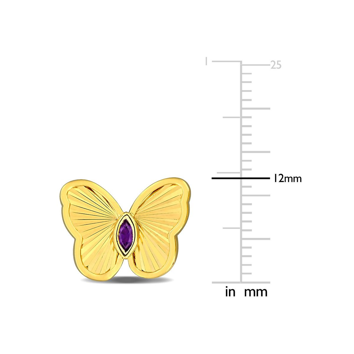 1/8 Carat (ctw) Amethyst Butterfly Earrings  product image