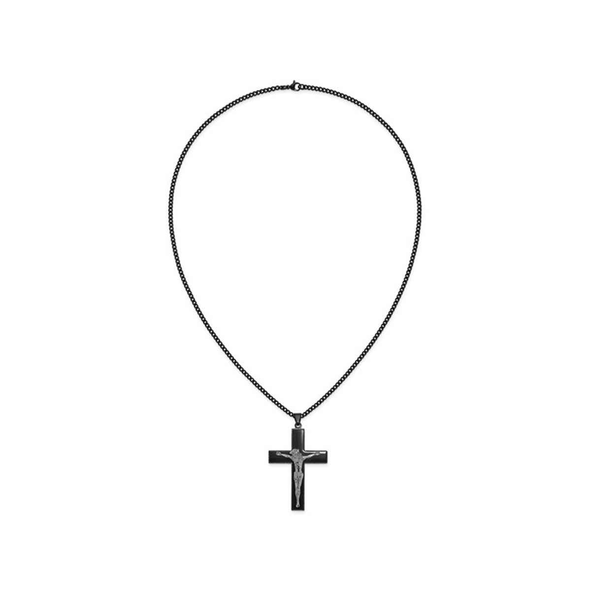 Stainless Steel Crucifix Cross Necklace with Chain (24-Inch) product image