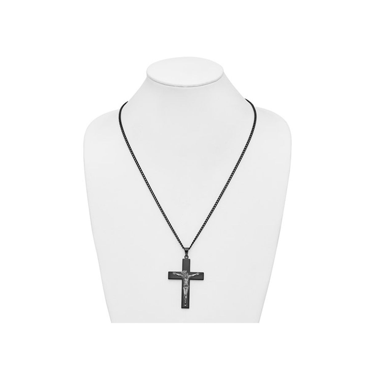 Stainless Steel Crucifix Cross Necklace with Chain (24-Inch) product image
