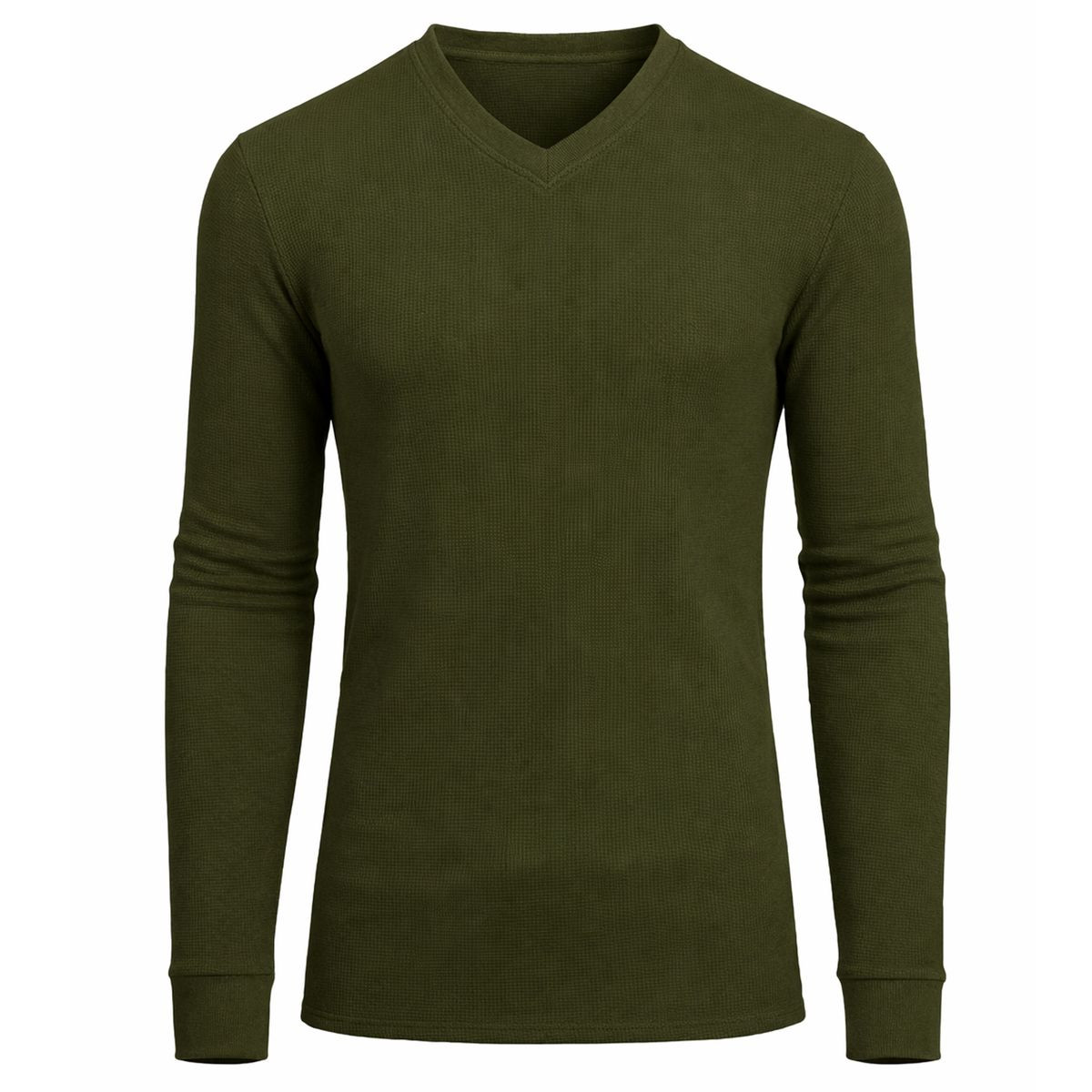 Men’s Long Sleeve Waffle Knit V-Neck Thermal Shirt product image