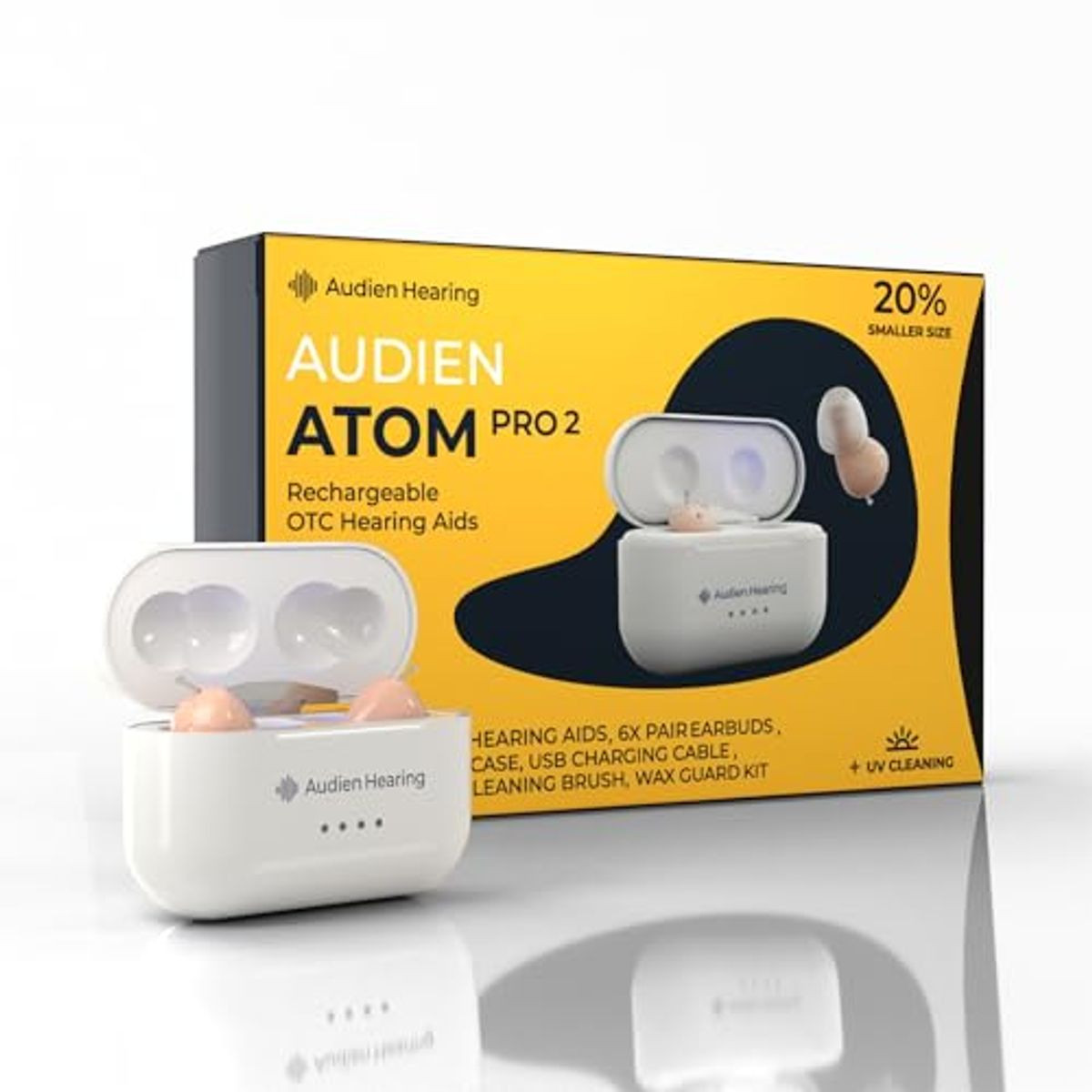 Audien Hearing ATOM PRO 2 Wireless Rechargeable OTC Hearing Aid product image