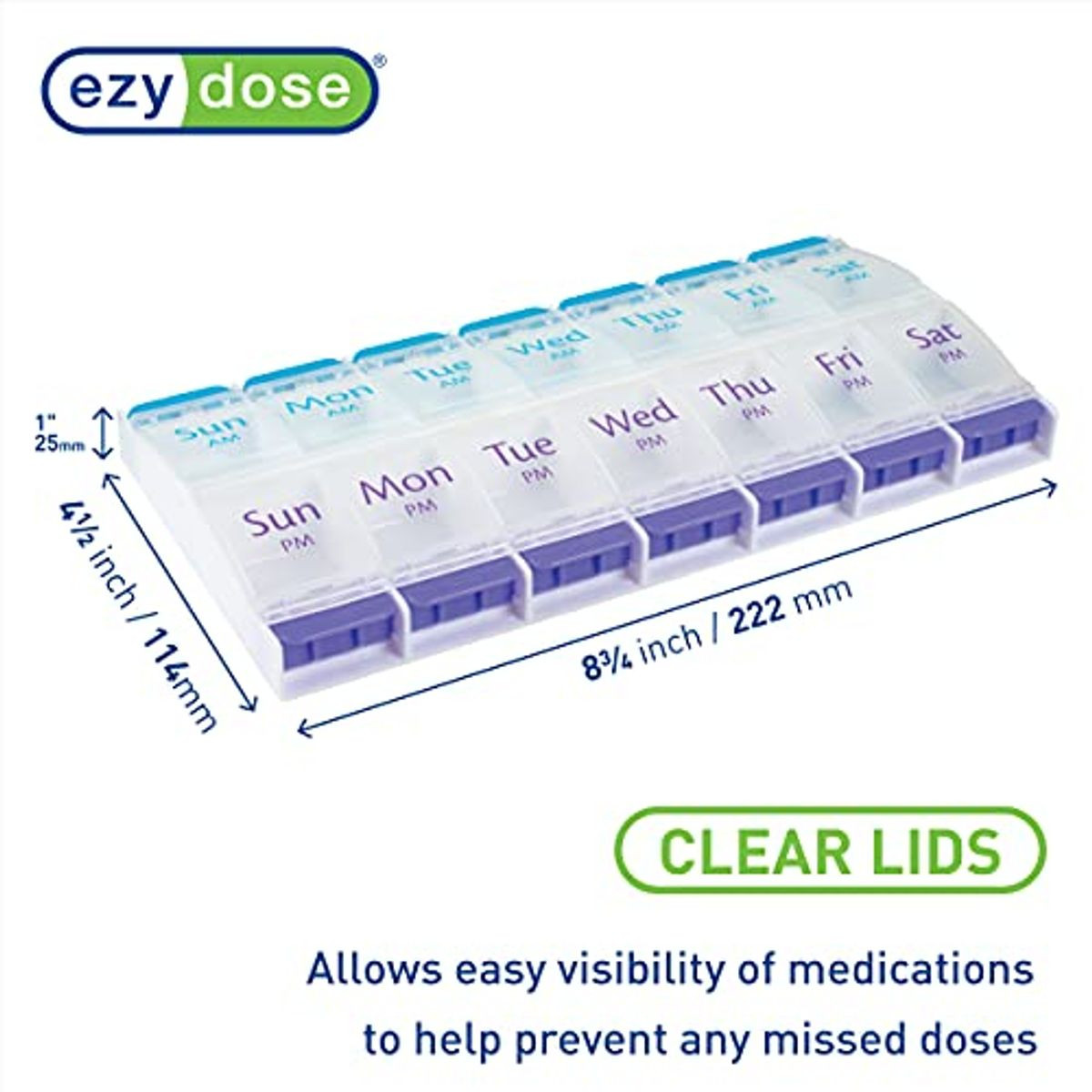Ezy Dose Push Button 7-Day Pill Case AM/PM product image