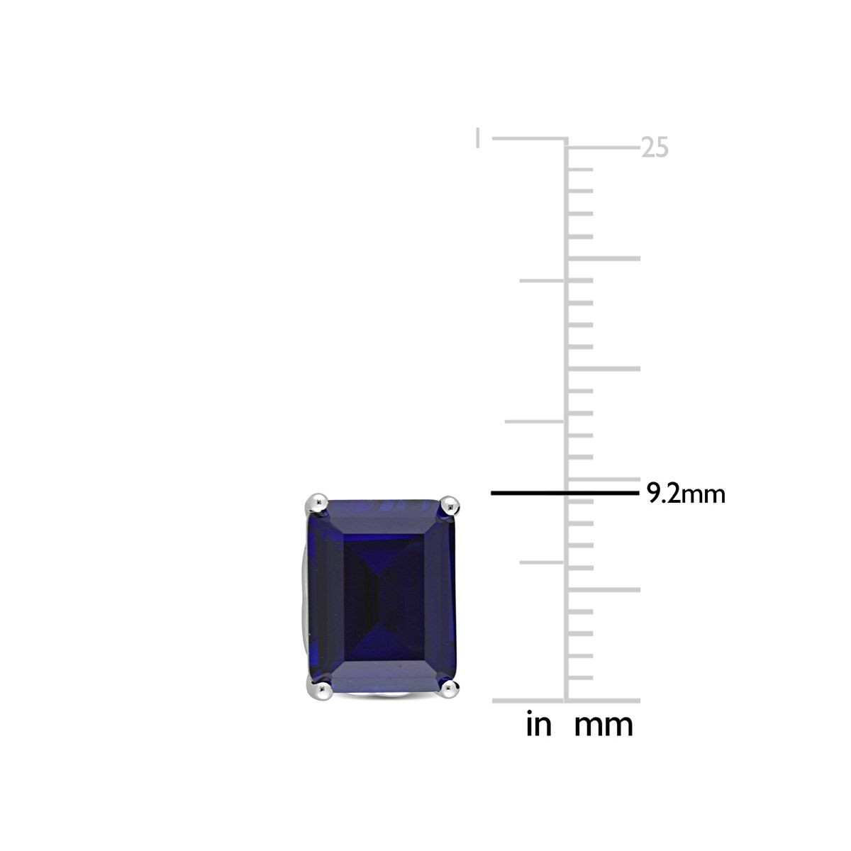 Lab-Created Sapphire Emerald-Cut Stud Earrings - 5.90 Carat (ctw)  product image